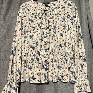 Lauren Ralph Lauren Floral Tie-Neck Blouse